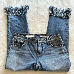 Pilcro and Letterpress Hyphen Fringe Bottom Jeans Women’s Size 26